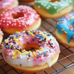 A comparison of baked and fried cake doughnuts, showcasing their textures and toppings.