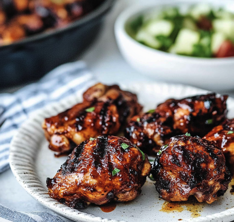 Grilled BBQ Boneless Chicken Thighs