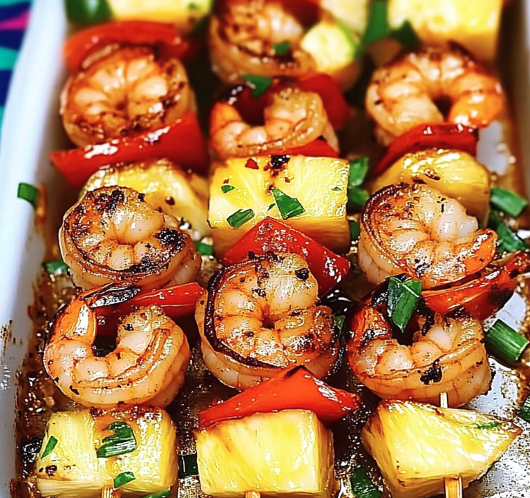 Grilled Shrimp Pineapple Skewers
