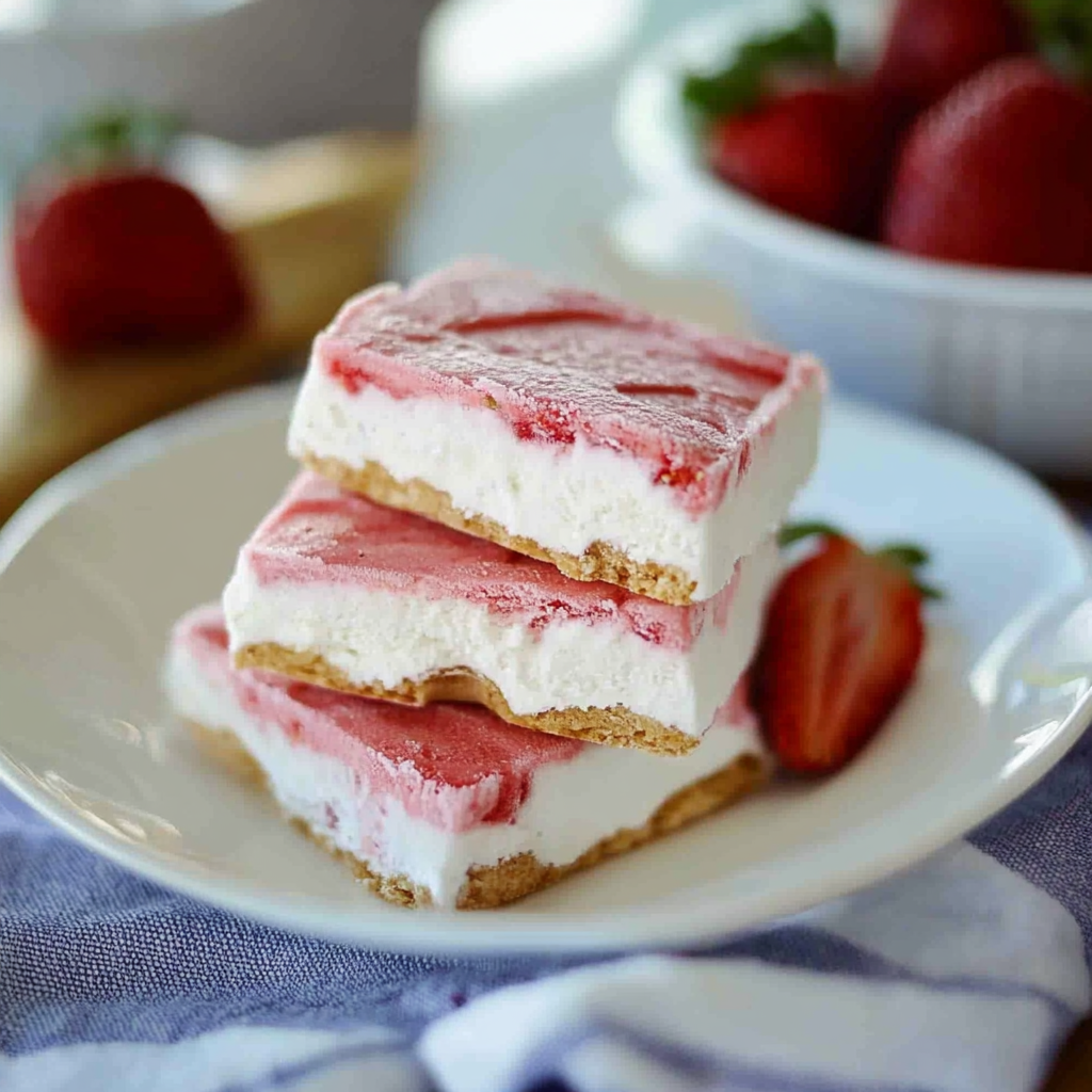 Skinny Strawberry Frozen Yogurt Treats