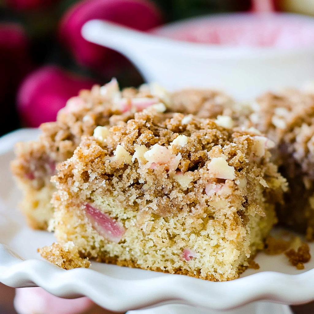 Rhubarb Streusel Coffee Cake