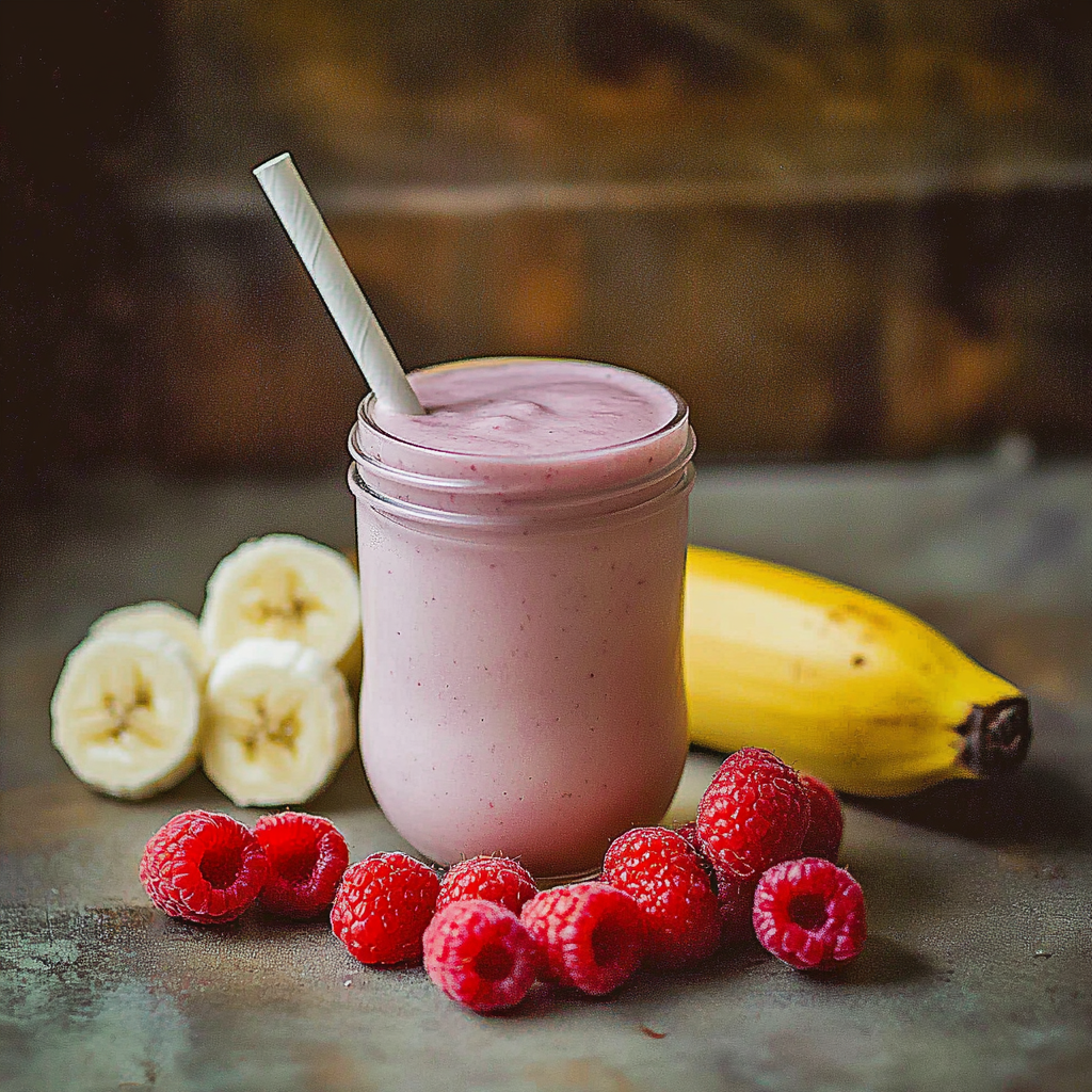 Raspberry Banana Protein Smoothie