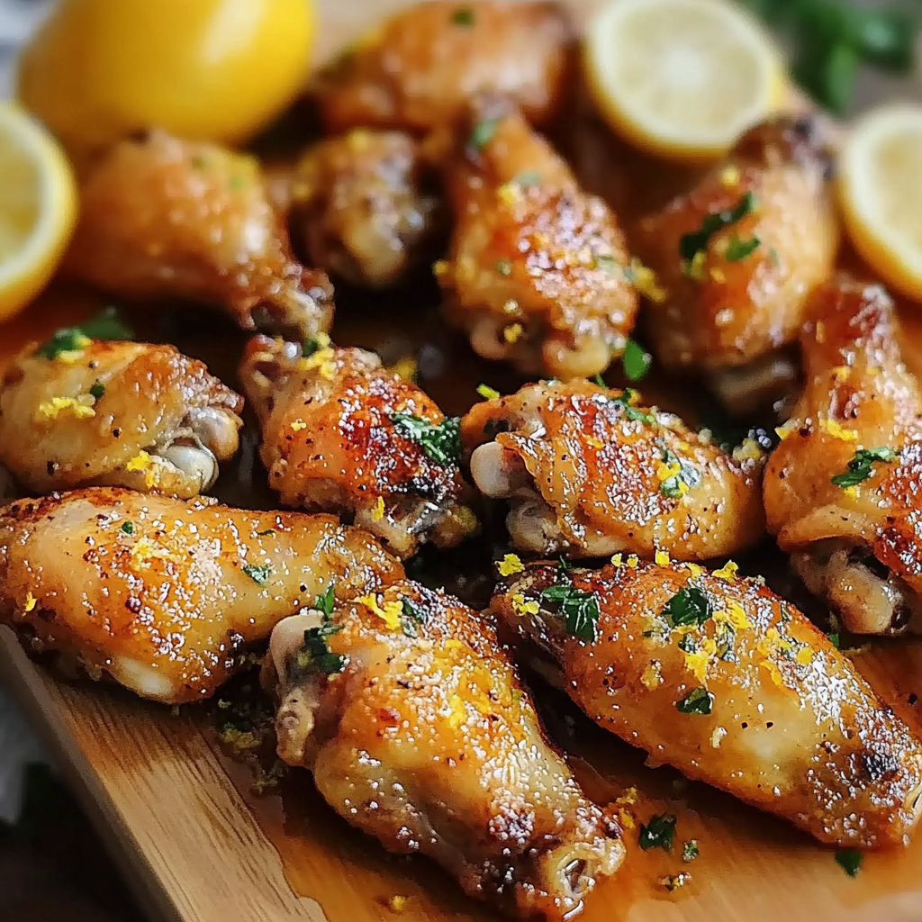 Baked Lemon Garlic Chicken Wings