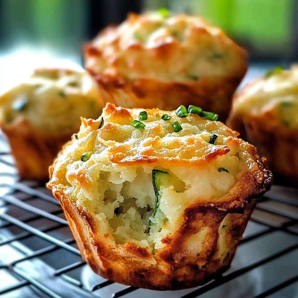 Crispy Parmesan Zucchini Potato Muffins