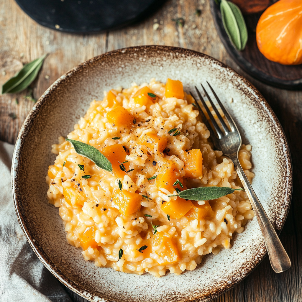 Roasted Garlic and Butternut Squash Risotto
