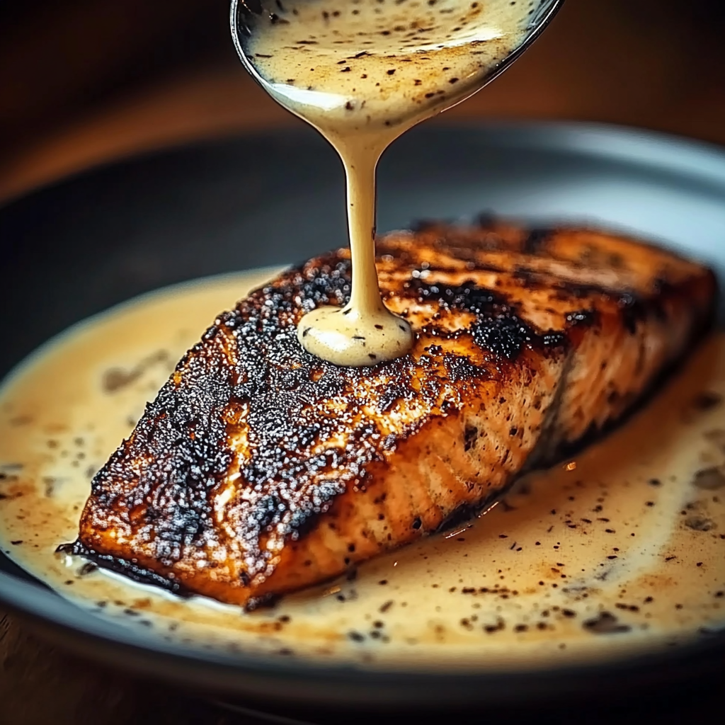 Blackened Salmon with Creamy Dijon Sauce