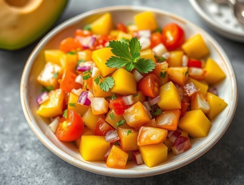 Sweet Mango Fresh Spicy Healthy Salsa
