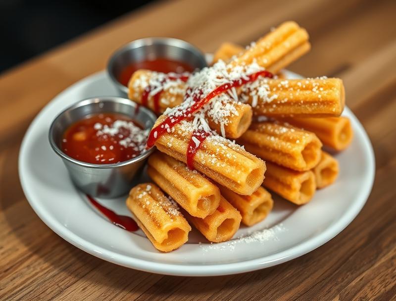 Sweet Fried Churros Soft Crunchy Dessert