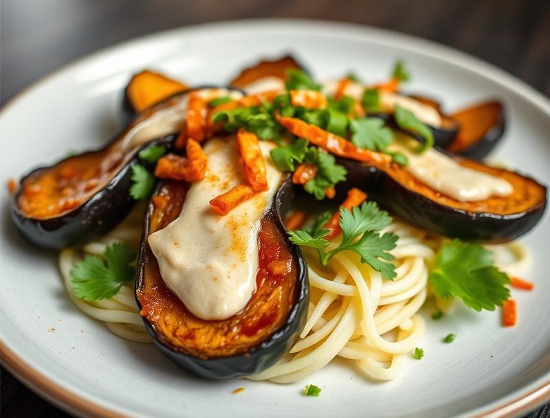 Savory Spicy Hot Smoky Sweet Eggplant