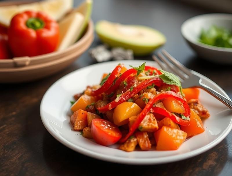 Spicy Sweet Roasted Red Pepper Salad