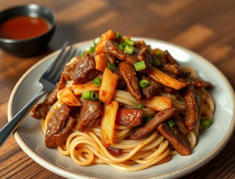 Savory Honey Crispy Beef Sweet Noodles