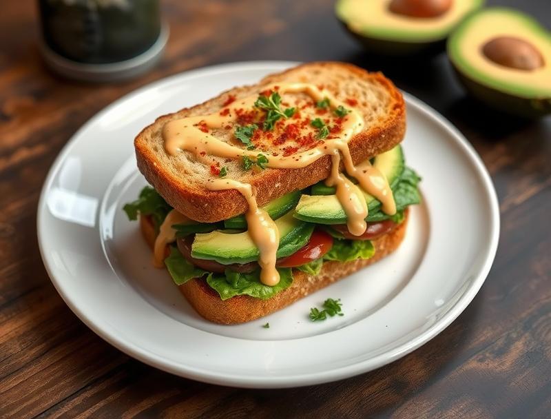 Creamy Avocado Quick Spicy Sweet Sandwich