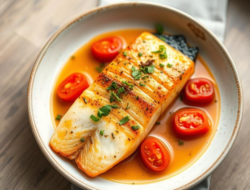 Fresh Tomato Spicy Poached Savory Fish