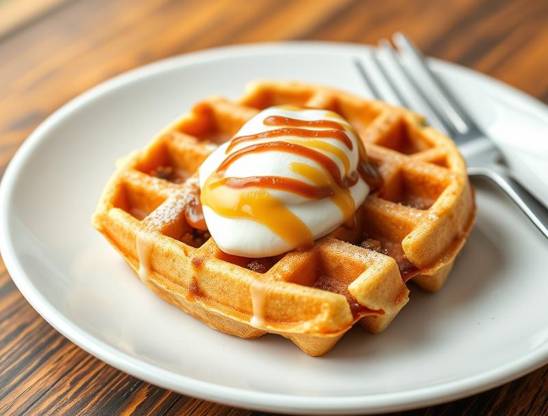 Sweet Cinnamon Roll Fluffy Keto Waffles