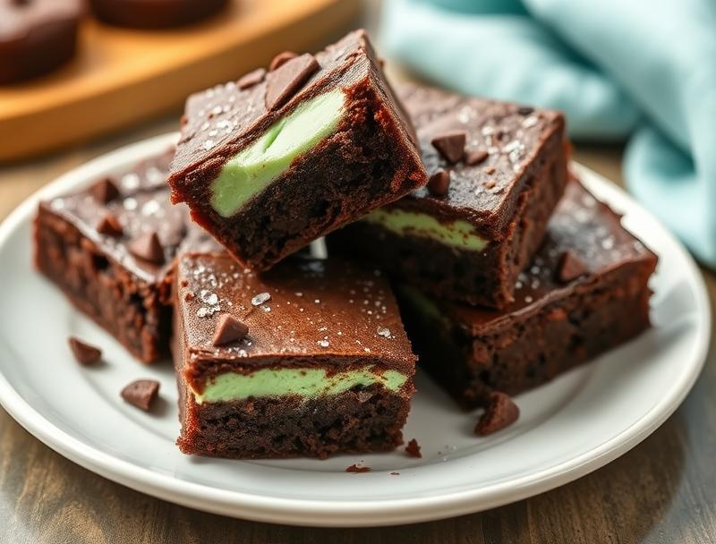 Rich Mint Fudge Sweet Chocolate Brownies