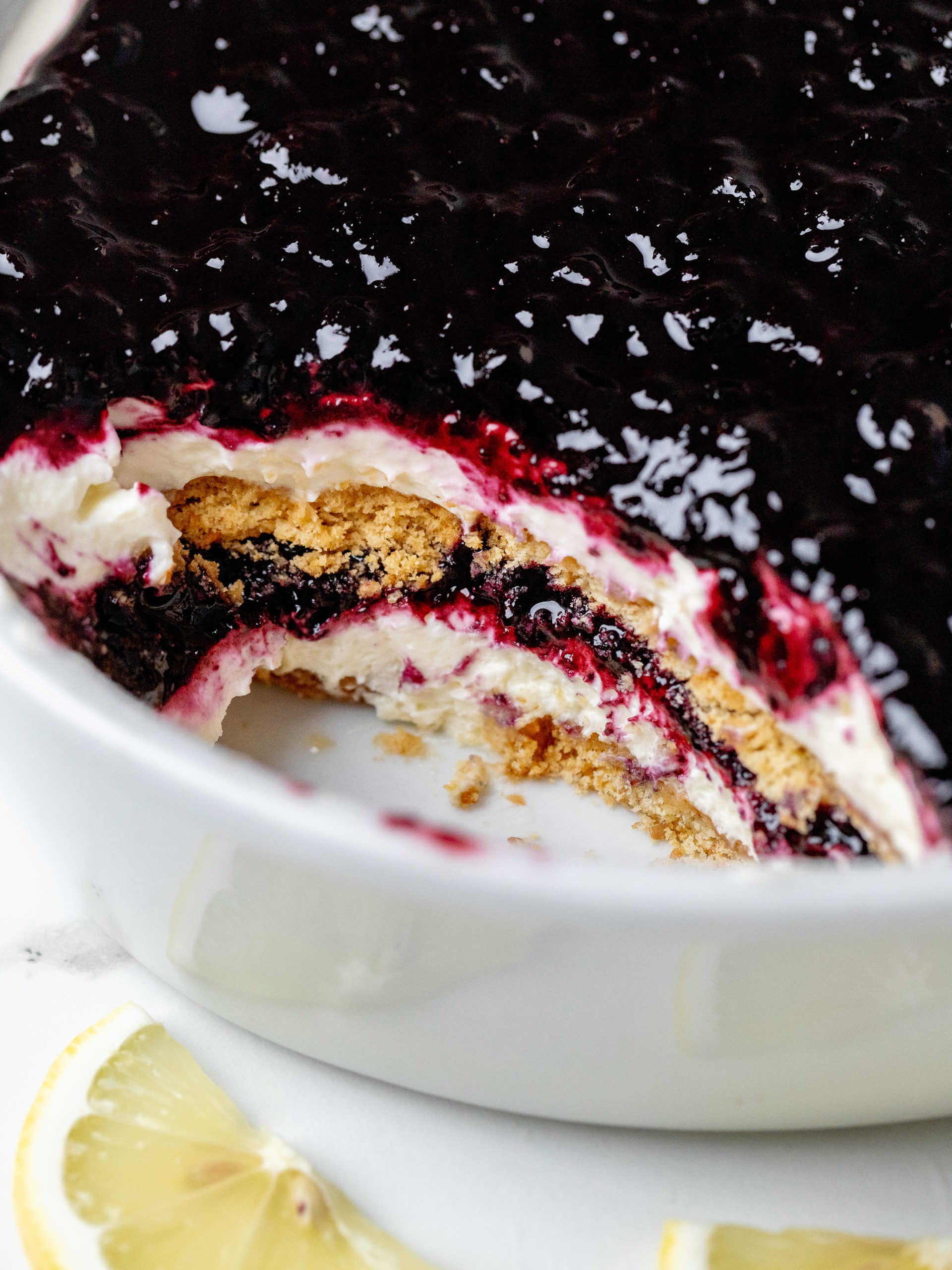 No-Bake Blueberry Lemon Icebox Cake.