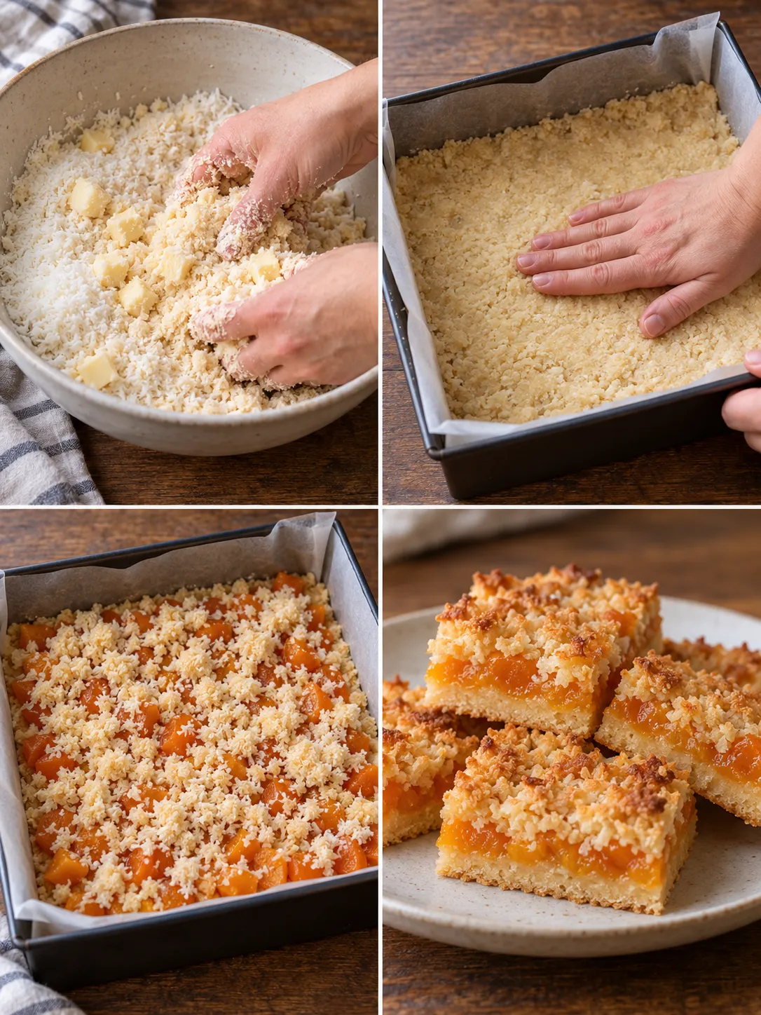 Apricot Coconut Crumble Squares