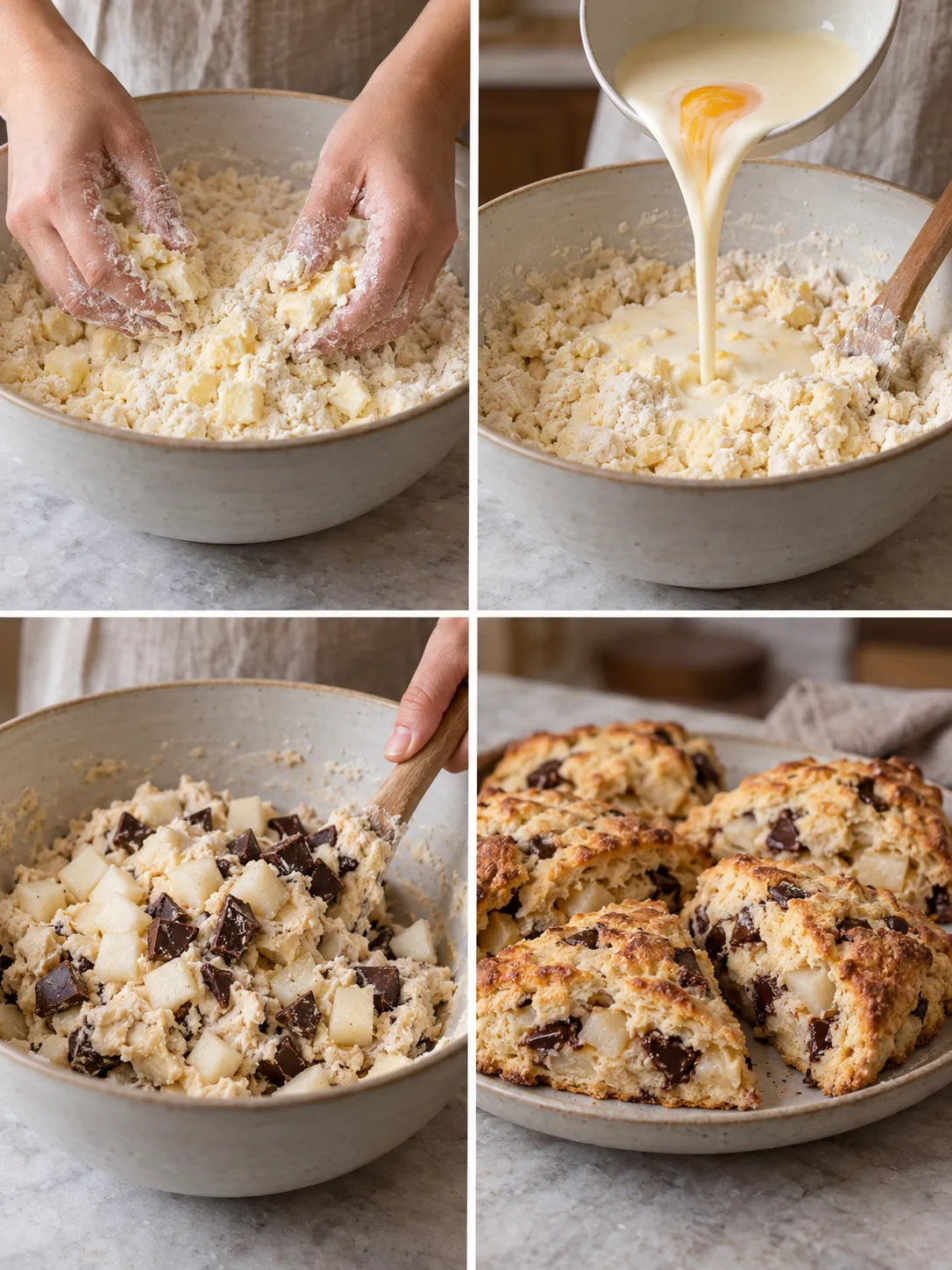 Pear and Dark Chocolate Scones