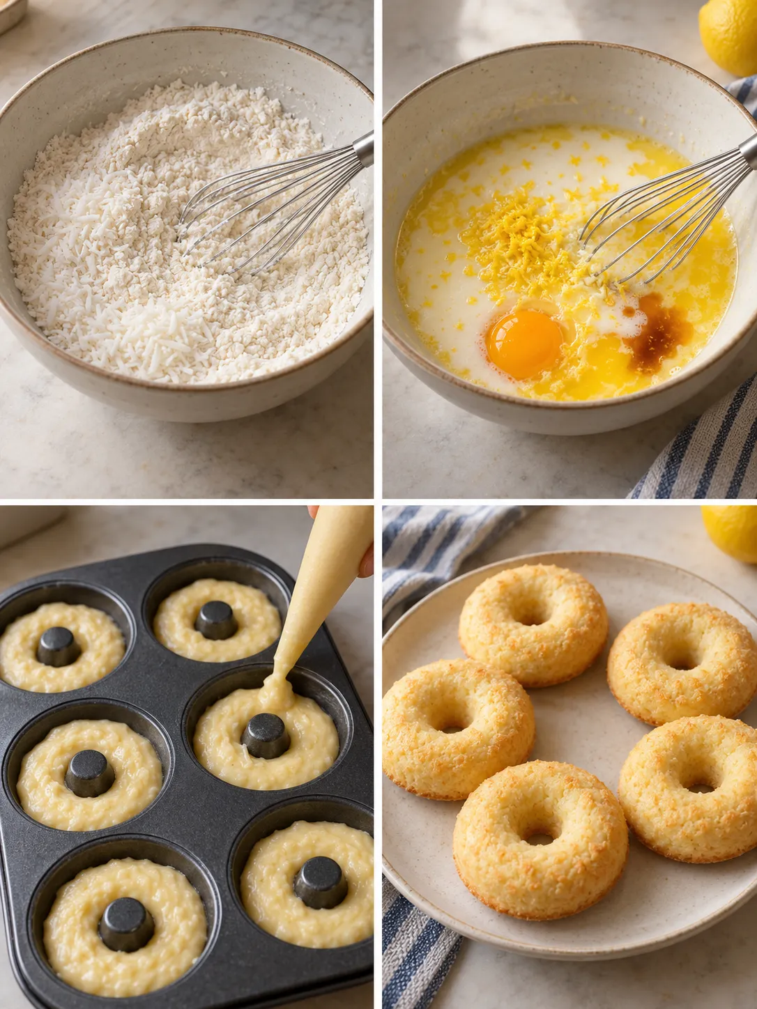 Lemon Coconut Baked Doughnuts